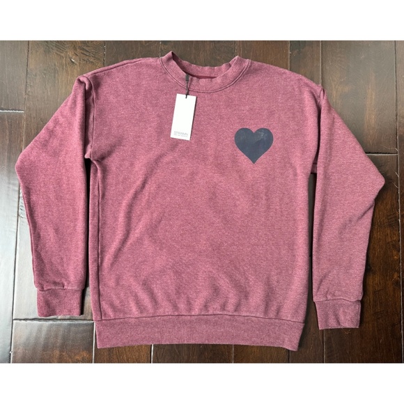 SPRWMN Heart Sweatshirt in Pinot, Size Small, NWT - Picture 9 of 13